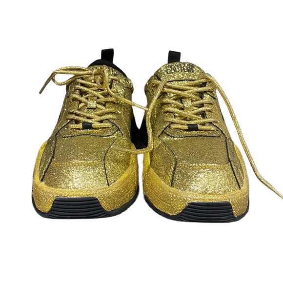 VERSACE JEANS COUTURE- Unisex Athletic Shoes Gold Sparkly Sneakers (NO BOX) - Picture 5 of 14